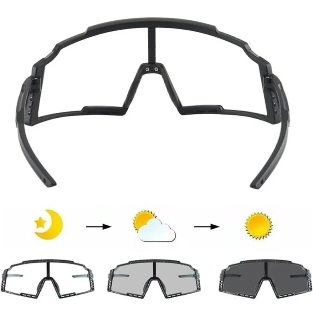 NEW Ricone Adult‎ Photochromic Cycling Motorcycle Glasses Goggles, Black/Blue